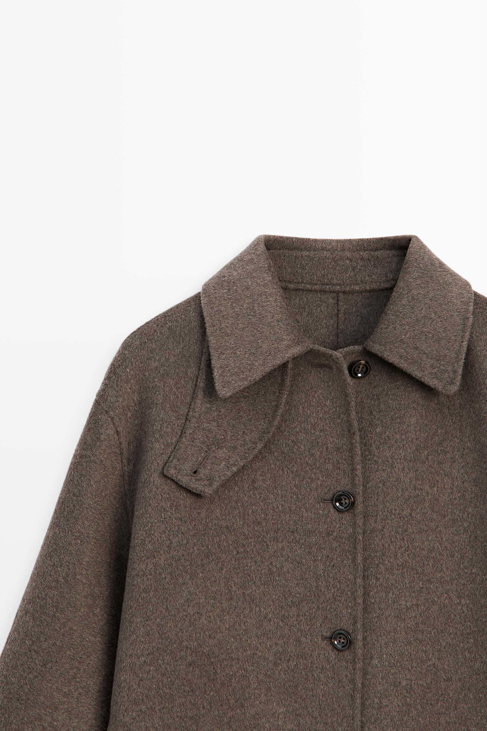 Melange wool blend coat